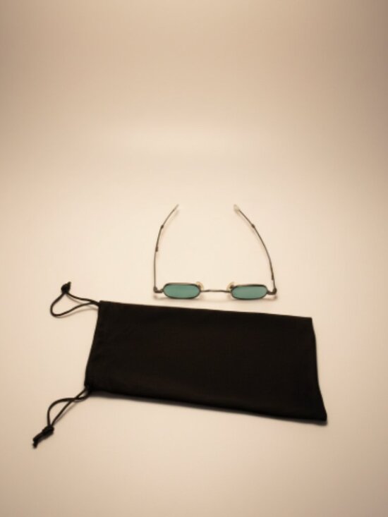 Steampunk Style Brass Tone Eyeglasses Green Tint Rectangular Adjustable Temples main image 8